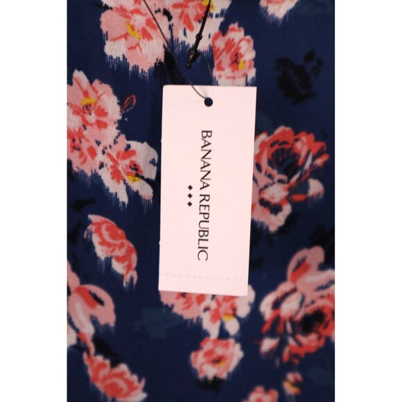 Banana Republic‎ Blouse Floral Navy Sleeveless with Adjustable Straps - Size M - Picture 5 of 10